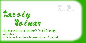 karoly molnar business card